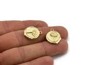 Altın Papatya Charm, 1 Halkalı 2 Altın Kaplama Pirinç Çiçek Charm Küpe, Kolye Uçları, Bulgular (16x18mm) N0889
