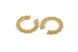 Gold Leaf Charm, Gold Plated Brass Leaf Pendant With 2 Loops, Earring, Finding (44x43x1.5mm) N1048