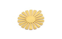Gold Sun Charm, 4 Gold Plate Brass Sun Charms With 1 Loop, Findings, Earrings (27x25x0.40mm) D1423
