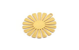 Gold Sun Charm, 4 Gold Plate Brass Sun Charms With 1 Loop, Findings, Earrings (27x25x0.40mm) D1423