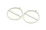 Silver Circle Charm, 4 Antique Silver Plated Brass Circle Charms With 1 Loop, Pendants, Earrings, Findings (41x38x0.6mm) M02063 Q0790