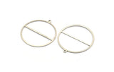 Silver Circle Charm, 4 Antique Silver Plated Brass Circle Charms With 1 Loop, Pendants, Earrings, Findings (41x38x0.6mm) M02063 Q0790