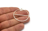 Silver Circle Charm, 4 Antique Silver Plated Brass Circle Charms With 1 Loop, Pendants, Earrings, Findings (41x38x0.6mm) M02063 Q0790