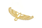 Brass Eagle Charm, 6 Raw Brass Eagle Shaped Charms With 2 Loops, Bird Charms, Necklace Charms, Connector Charms (22x48x0.60mm) A5017