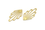Brass Leaf Charm, 10 Raw Brass Leaf Charms With 1 Hole, Charm Pendants (38.5x20x0.60mm) A5048