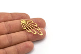 Brass Leaf Charm, 10 Raw Brass Leaf Charms With 1 Hole, Charm Pendants (38.5x20x0.60mm) A5048