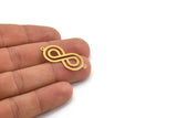 Brass Infinity Charm, 12 Raw Brass Infinity Shaped Necklace Charms With 2 Loops, Findings (34.5x15x0.60mm) A5437