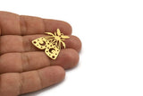 Brass Butterfly Charm, 6 Raw Brass Butterfly Charms With 1 Loop, Earring Findings (28x26x0.60mm) A5338
