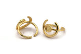 Gold Ring Setting, Gold Plated Brass Adjustable Ring - Ring Stone Setting - Pad Size 6mm N1301 H1687