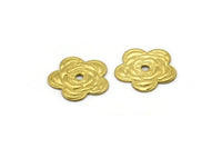 Rose Bead Caps, 40 Raw Brass Rose Shape Bead Caps, Findings (11mm) A0490