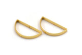 Gold Half Moon, 4 Gold Plated Brass Semi Circle Connectors With 2 Holes (15x30x3x0.80mm) BS 1742