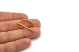 Gold Half Moon, 4 Gold Plated Brass Semi Circle Connectors With 2 Holes (15x30x3x0.80mm) BS 1742