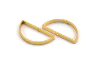 Gold Half Moon, 4 Gold Plated Brass Semi Circle Connectors With 2 Holes (15x30x3x0.80mm) BS 1742