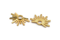 Gold Badge Charm, Gold Plated Brass Rosette Charm, Pendants, Earrings, Findings (33x20mm) N0946