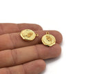 Gold Leaf Charm, Gold Plated Brass Leaf Charm With 1 Loop, Pendants, Findings (16x18mm) N0890