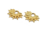 Gold Sunflower Charm, Gold Plated Brass Flower Charm, Pendants, Earrings, Findings (38x24mm) N0947