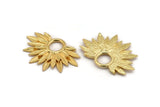 Gold Sunflower Charm, Gold Plated Brass Flower Charm, Pendants, Earrings, Findings (38x24mm) N0947