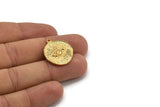 Gold Eye Charm, Gold Plated Brass Eye Charm With 1 Loop, Pendants, Earrings (25x21x1.5mm) N1076