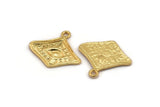 Gold Eye Charm, 2 Gold Plated Brass Eye Charms With 1 Loop, Pendants, Earrings (21x19x1.5mm) N1075