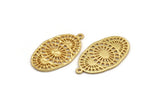 Gold Oval Pendant, 2 Gold Plated Brass Oval Pendants With 1 Loop, Earrings, Findings (29x16x1mm) N1094