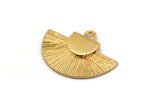 Gold Badge Charm, Gold Plated Brass Rosette Charm Pendant With 1 Loop, Earrings, Findings (25x15mm) N0789