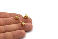 Gold Snail Charm, 2 Gold Plated Brass Snail Charm With 1 Loop, Findings (12x9mm) N0896