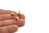 Gold Teapot Charm, 2 Gold Plated Brass Teapot Charm With 1 Loop, Findings (11mm) N0867