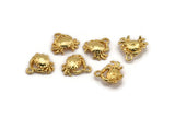 Gold Crab Charm, 2 Gold Plated Brass Crab Charm With 1 Loop, Pendants, Findings (13mm) N0899