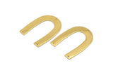 Gold Geometric Charm, 2 Gold Plated Brass U Shaped Pendants With 3 Holes, Charms, Findings (35x27x0.50mm) D0614