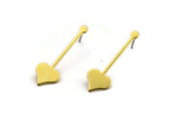 Brass Heart Earring, 12 Raw Brass Spade Stud Earrings, Stamping Blanks (30x9x0.80mm) M02042