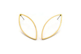 Brass Marquise Earring, 8 Raw Brass Marquise Stud Earrings (41x16x1mm) D0034 A5323
