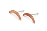 Copper Moon Earring, 12 Raw Copper, Crescent Moon, Copper Stud Earrings (17x2.5x0.80mm) M01637 A5330