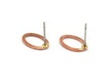 Copper Oval Earring, 8 Raw Copper Oval Stud Earrings, Stamping Blanks (11x8x0.80mm) M02750 A5334