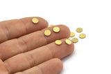 Brass Round Tag, 100 Textured Raw Brass Round Stamping Blanks, Findings (5.5x0.80mm) M01813