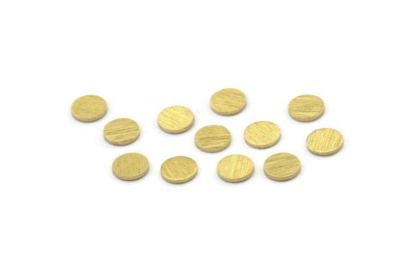 Brass Round Tag, 100 Textured Raw Brass Round Stamping Blanks, Findings (5.5x0.80mm) M01813