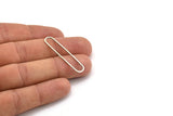 Silver Oval Charm, 12 Antique Silver Plated Brass Oval Rings, Connectors (40x8x1mm) D1289 Q0123