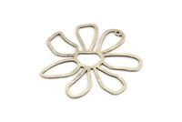 Silver Daisy Charm, 2 Antique Silver Plated Brass Daisy Charms With 1 Hole, Pendants, Earrings (54x1mm) D0646 H0999