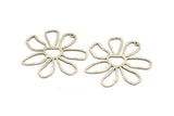 Silver Daisy Charm, 2 Antique Silver Plated Brass Daisy Charms With 1 Hole, Pendants, Earrings (54x1mm) D0646 H0999