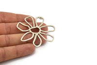 Silver Daisy Charm, 2 Antique Silver Plated Brass Daisy Charms With 1 Hole, Pendants, Earrings (54x1mm) D0646 H0999