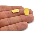Brass Rectangle Earring, 8 Raw Brass Rectangle Shaped Stud Earrings (16x10x0.60mm) A5470