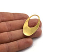 Gold Ellipse Charm, 2 Gold Plated Brass Ellipse Shape Charms Without Hole, Findings (49x24x0.70mm) D0813