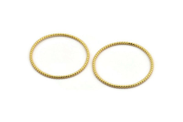 44mm Circle Connectors, Gold Plated Brass Circle Connector (44x2x2mm) N1738