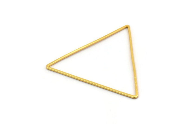 Gold Triangle Charm, 6 Gold Plated Brass Triangle Rings, Findings (44x39x1mm) D993
