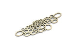Silver Irregular Charm, 2 Antique Silver Plated Brass Irregular Charms Without Hole, Findings (56x17x0.80mm) D1339