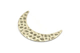 Silver Moon Blank, 4 Hammered Antique Silver Plated Brass Crescent Moon Blanks Without Holes (42x10x0.80mm) D1216
