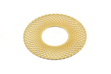 Gold Round Charm, Gold Plated Brass Round Earring Charm With 1 Hole (55mm) D0658