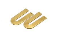 Gold Geometric Charm, Gold Plated Brass U Shaped Pendant With 2 Holes, Charms, Findings (45x22x1mm) D1010