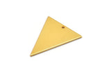 Gold Triangle Pendant, 2 Gold Plated Brass Triangle Charms With 1 Hole, Earrings, Findings (32x27x1mm) D0675