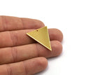 Gold Triangle Pendant, 2 Gold Plated Brass Triangle Charms With 1 Hole, Earrings, Findings (32x27x1mm) D0675