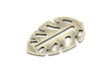 Silver Leaf Blank, 4 Textured Antique Silver Plated Brass Leaf Blanks, Brass Blanks, Stamping Blanks (30x20x0.80mm) M01755